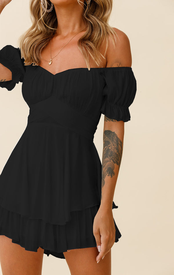 One-neck Short-sleeved Jumpsuit