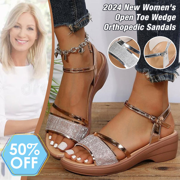 🔥LAST DAY 50% OFF🔥2024 NEW WOMEN'S OPEN TOE WEDGE ORTHOPEDIC SANDALS